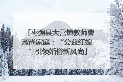 枣强县大营镇教师曹淑尚家庭：“公益红娘”引领婚俗新风尚