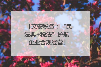文安税务：“民法典+税法”护航企业合规经营