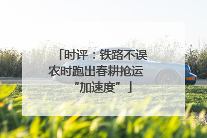 时评：铁路不误农时跑出春耕抢运“加速度”