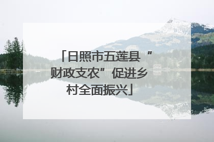 日照市五莲县“财政支农”促进乡村全面振兴