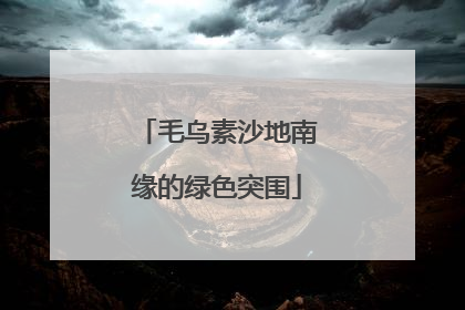 毛乌素沙地南缘的绿色突围