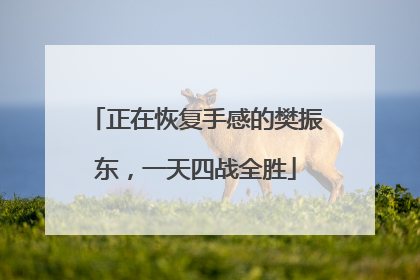 正在恢复手感的樊振东，一天四战全胜