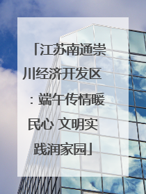 江苏南通崇川经济开发区：端午传情暖民心 文明实践润家园