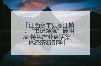 江西永丰县恩江镇：“书记领航”破困局 特色产业盘活集体经济新引擎
