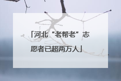 河北“老帮老”志愿者已超两万人