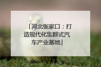 河北张家口：打造现代化集群式汽车产业基地