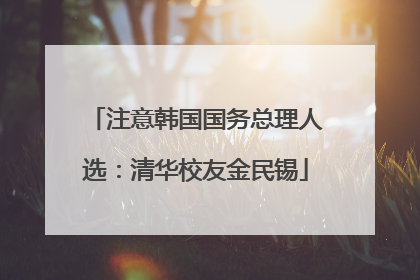 注意韩国国务总理人选：清华校友金民锡