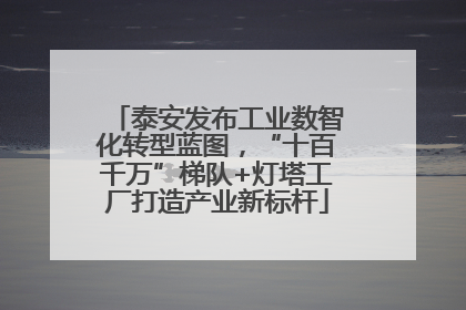 泰安发布工业数智化转型蓝图，“十百千万”梯队+灯塔工厂打造产业新标杆