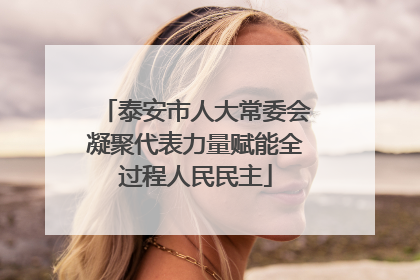 泰安市人大常委会凝聚代表力量赋能全过程人民民主