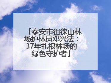 泰安市徂徕山林场护林员邓兴法：37年扎根林场的绿色守护者