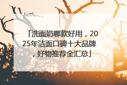 洗面奶哪款好用，2025年洁面口碑十大品牌，好物推荐全汇总