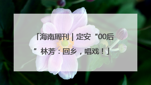 海南周刊｜定安“00后”林芳：回乡，唱戏！