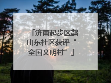 济南起步区鹊山东社区获评“全国文明村”