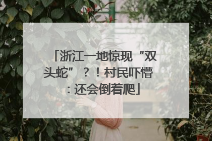 浙江一地惊现“双头蛇”？！村民吓懵：还会倒着爬