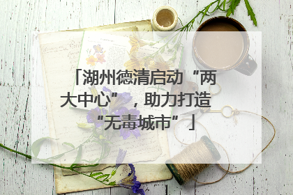 湖州德清启动“两大中心”，助力打造“无毒城市”