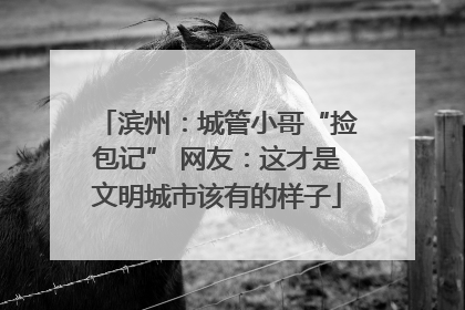 滨州：城管小哥“捡包记” 网友：这才是文明城市该有的样子