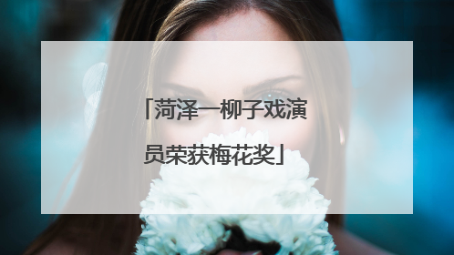 菏泽一柳子戏演员荣获梅花奖
