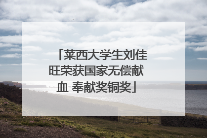 莱西大学生刘佳旺荣获国家无偿献血 奉献奖铜奖