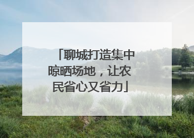 聊城打造集中晾晒场地，让农民省心又省力