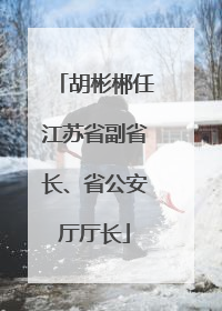胡彬郴任江苏省副省长、省公安厅厅长