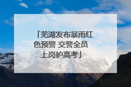 芜湖发布暴雨红色预警 交警全员上岗护高考