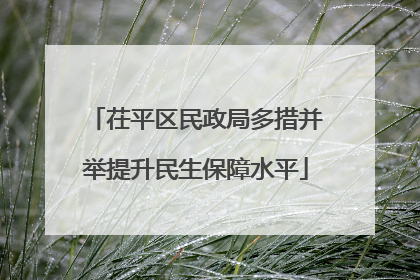 茌平区民政局多措并举提升民生保障水平