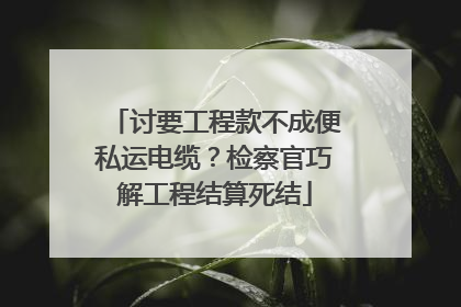 讨要工程款不成便私运电缆？检察官巧解工程结算死结