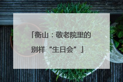 衡山：敬老院里的别样“生日会”