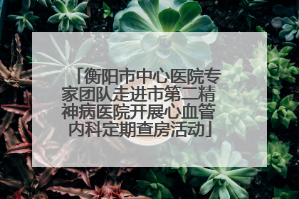 衡阳市中心医院专家团队走进市第二精神病医院开展心血管内科定期查房活动