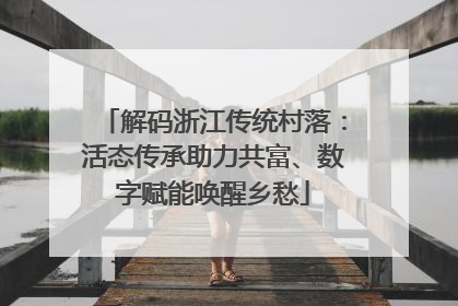 解码浙江传统村落：活态传承助力共富、数字赋能唤醒乡愁