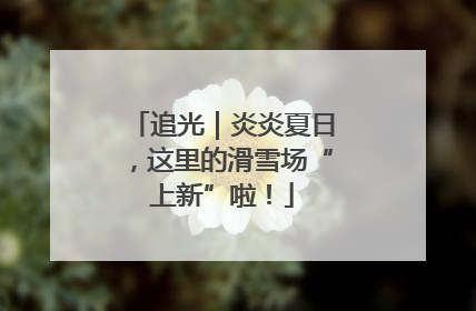 追光｜炎炎夏日，这里的滑雪场“上新”啦！