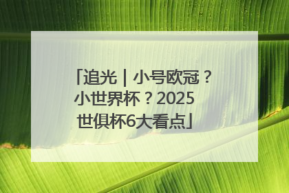 追光｜小号欧冠？小世界杯？2025世俱杯6大看点