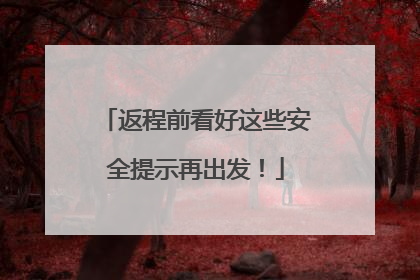 返程前看好这些安全提示再出发！