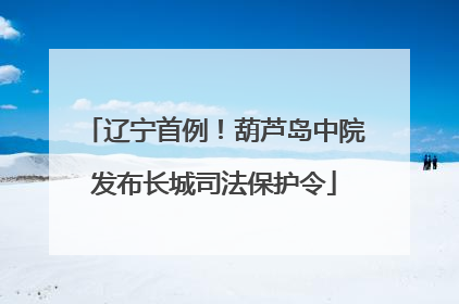 辽宁首例！葫芦岛中院发布长城司法保护令