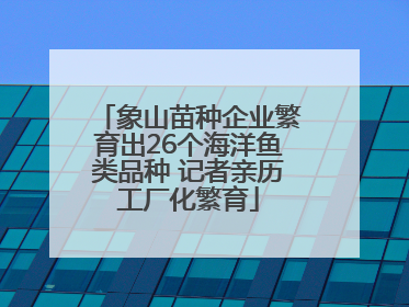象山苗种企业繁育出26个海洋鱼类品种 记者亲历工厂化繁育