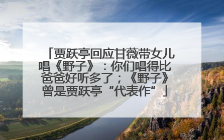 贾跃亭回应甘薇带女儿唱《野子》：你们唱得比爸爸好听多了；《野子》曾是贾跃亭“代表作”