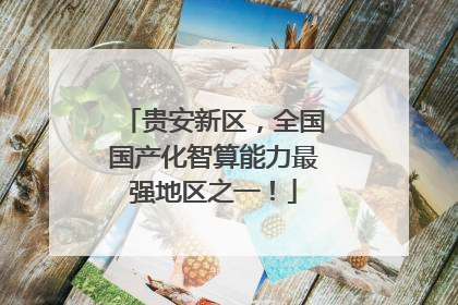 贵安新区，全国国产化智算能力最强地区之一！