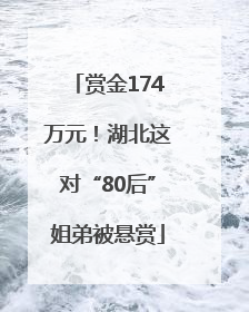 赏金174万元！湖北这对“80后”姐弟被悬赏