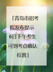 青岛市招考院发布提示 6日下午考生可到考点确认位置