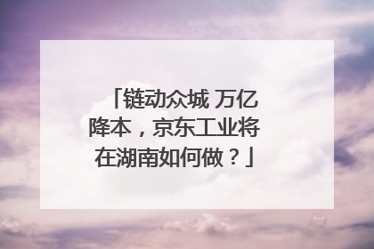 链动众城 万亿降本，京东工业将在湖南如何做？