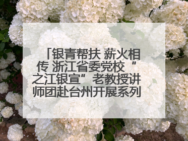 银青帮扶 薪火相传 浙江省委党校“之江银宣”老教授讲师团赴台州开展系列志愿服务
