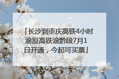 长沙到重庆高铁4小时 渝厦高铁渝黔段7月1日开通，今起可买票