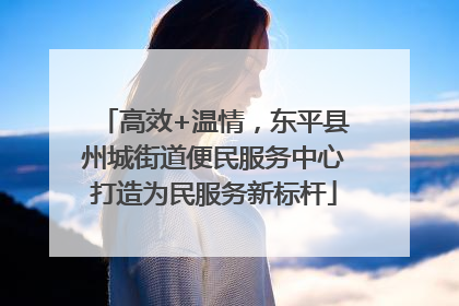 高效+温情，东平县州城街道便民服务中心打造为民服务新标杆