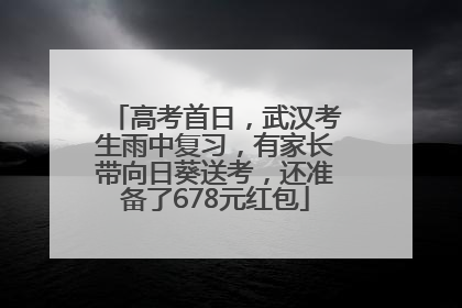 高考首日，武汉考生雨中复习，有家长带向日葵送考，还准备了678元红包