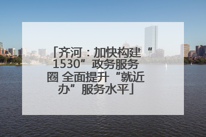齐河：加快构建“1530”政务服务圈 全面提升“就近办”服务水平