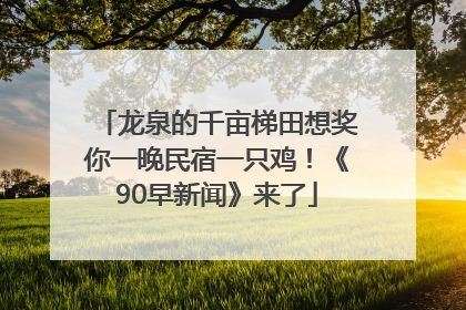 龙泉的千亩梯田想奖你一晚民宿一只鸡！《90早新闻》来了