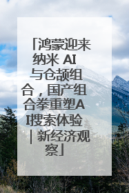 鸿蒙迎来纳米 AI 与仓颉组合，国产组合拳重塑AI搜索体验｜新经济观察