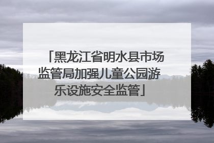 黑龙江省明水县市场监管局加强儿童公园游乐设施安全监管