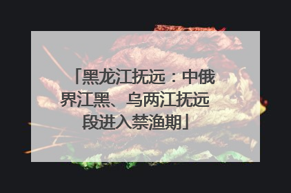 黑龙江抚远：中俄界江黑、乌两江抚远段进入禁渔期