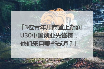 3位青年川商登上胡润U30中国创业先锋榜，他们来自哪些赛道？
